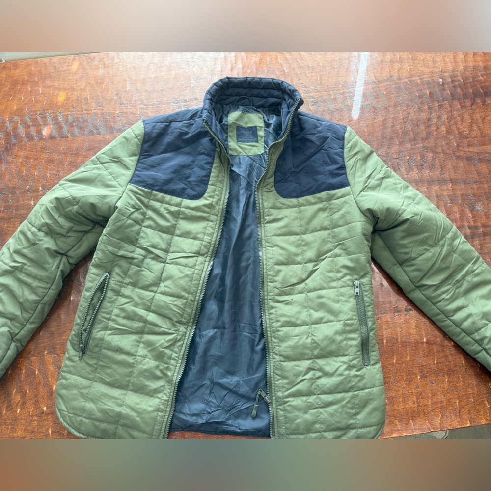 Nomad Olive and Navy Quilted Men's Puffer Jacket